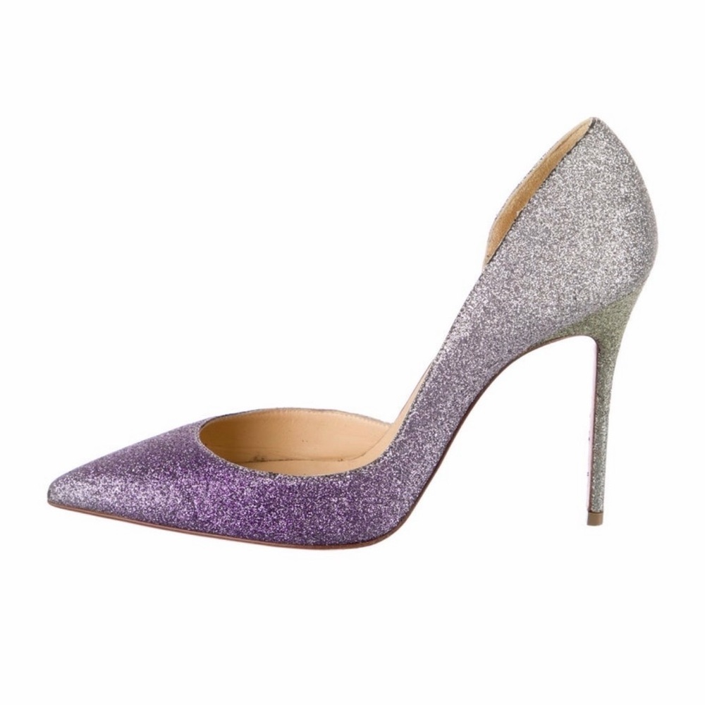 Christian Louboutin glitter D’Orsay Pumps